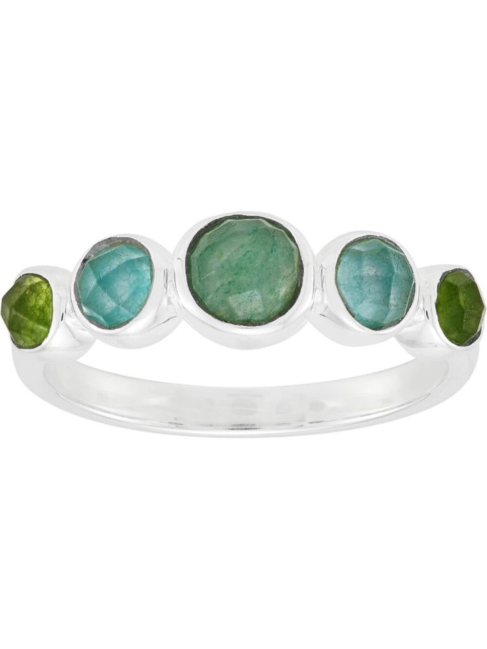 Sterling Silver 'Let Things Grow' Ring with Green Aventurine & Colorful Quartz